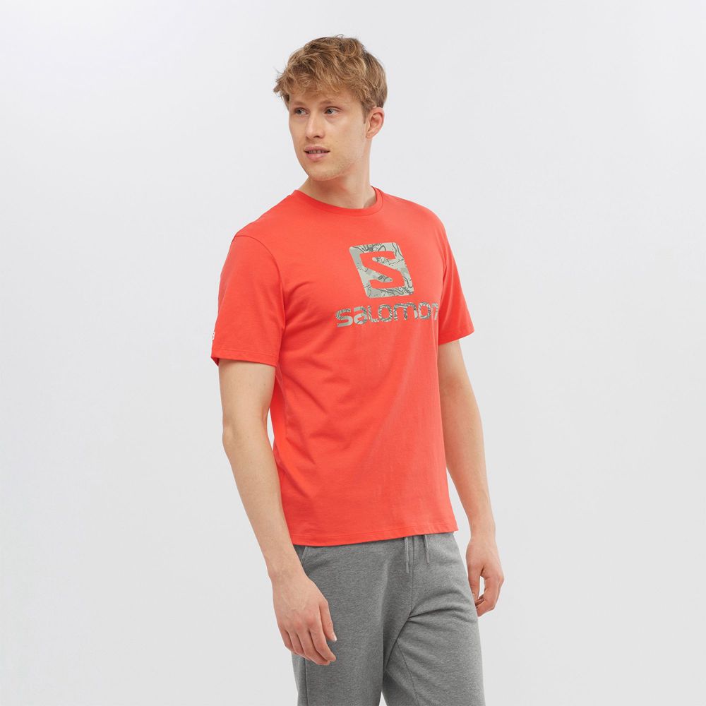 Salomon Israel OUTLIFE LOGO - Mens T shirts - Orange (ZQSX-21860)